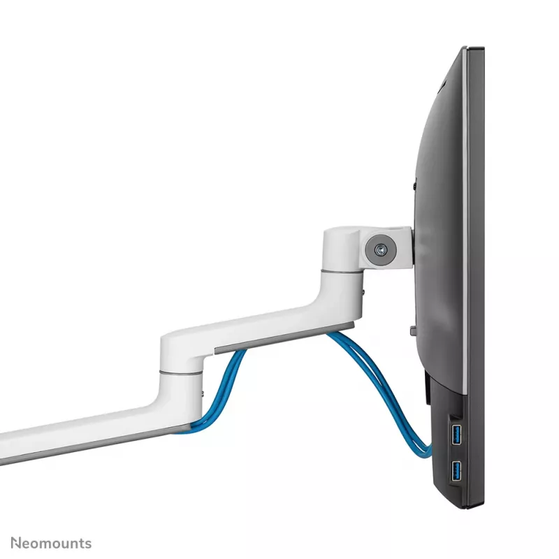 Neomounts DS60-425WH1 Monitor arm 17-27 inch - space saving, Clamp/Grommet, 8 kg, 43.2 cm (17 inch), 68.6 cm (27 inch), 100 x 100 mm, White