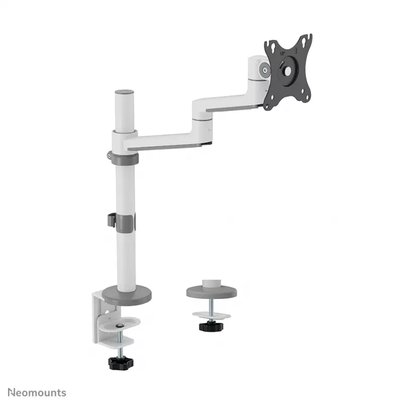 Neomounts DS60-425WH1 Monitor arm 17-27 inch - space saving, Clamp/Grommet, 8 kg, 43.2 cm (17 inch), 68.6 cm (27 inch), 100 x 100 mm, White