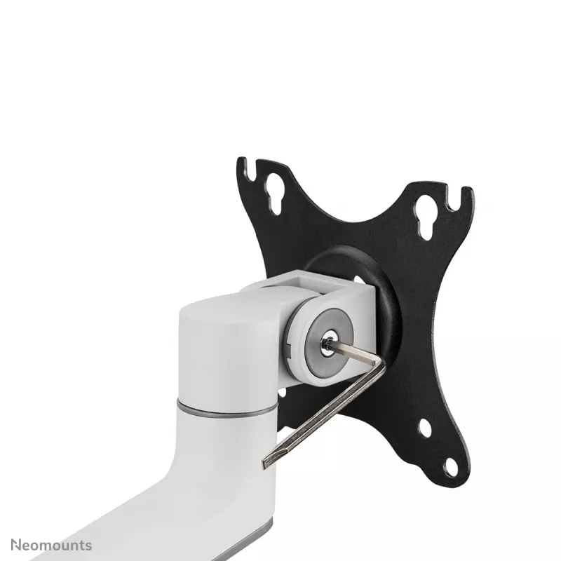Neomounts DS60-425WH1 Monitor arm 17-27 inch - space saving, Clamp/Grommet, 8 kg, 43.2 cm (17 inch), 68.6 cm (27 inch), 100 x 100 mm, White