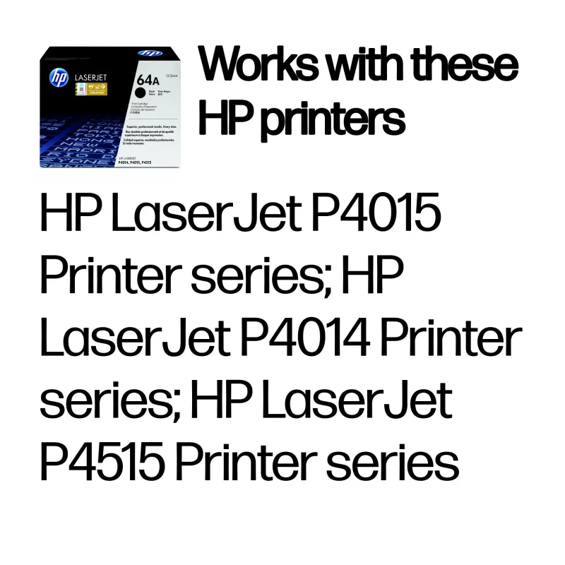 HP 64A Black Original LaserJet Toner Cartridge, 10000 pages, Black, 1 pc(s)