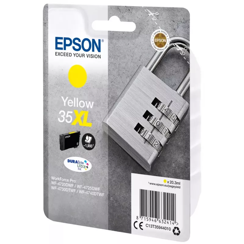 Cartridge Epson Padlock Singlepack Yellow 35XL DURABrite Ultra Ink