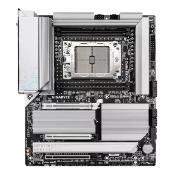 GIGABYTE TRX50 AERO D Motherboard - Supports AMD Ryzen Threadripper 9000 Series CPUs, 16+8+4 Phases Digital VRM, up to 7800MHz DDR5 (OC), 3xPCIe 5.0 + 1xPCIe 4.0 M.2, Wi-Fi 7, 10GbE LAN, USB4