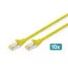 DIGITUS Patch cable - CAT6a - S/FTP - Snagless - 1m - yellow - 10pk