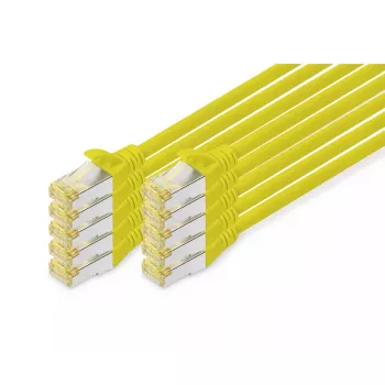 DIGITUS Patch cable - CAT6a - S/FTP - Snagless - 1m - yellow - 10pk