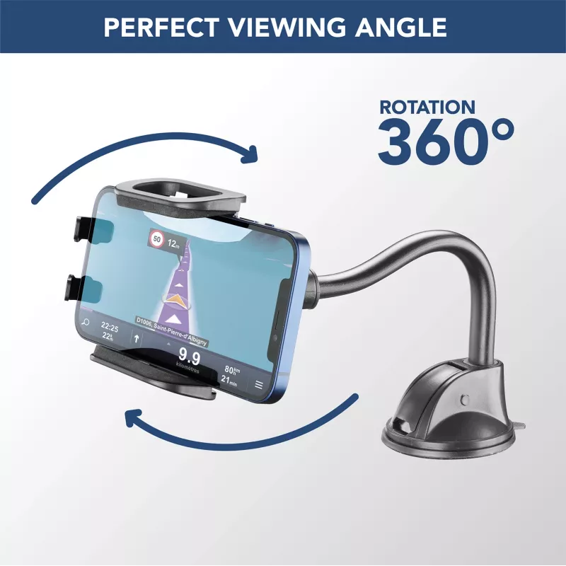 Cellularline Hug Flexi - Universal Car smartphone holder with suction cup fixing