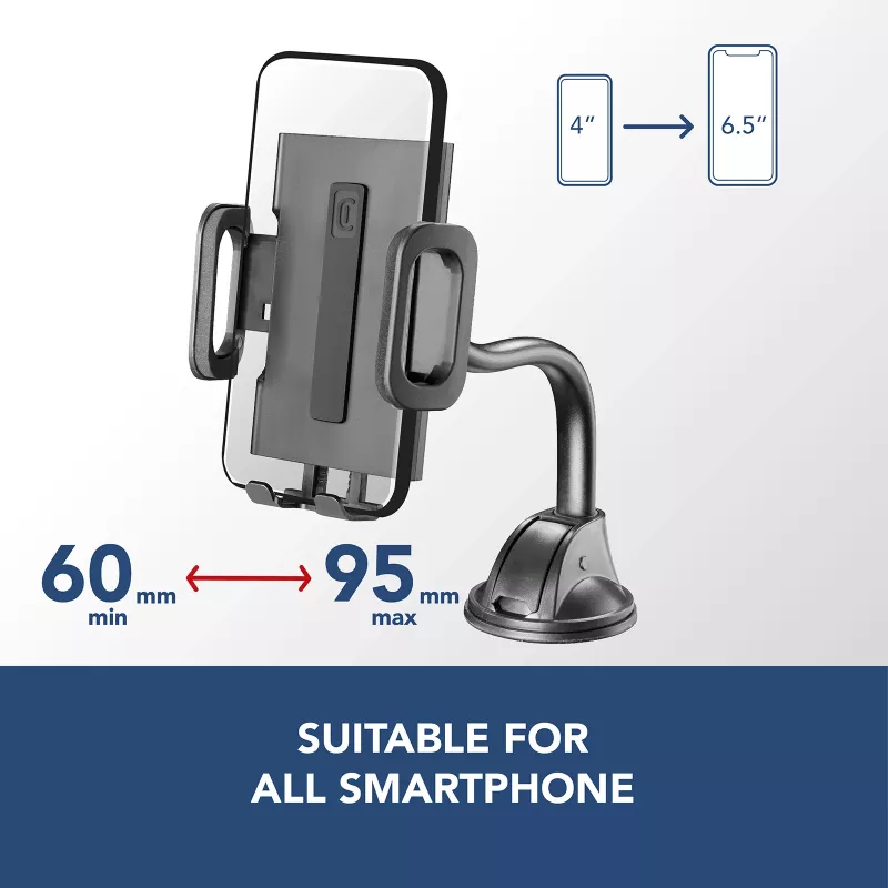 Cellularline Hug Flexi - Universal Car smartphone holder with suction cup fixing