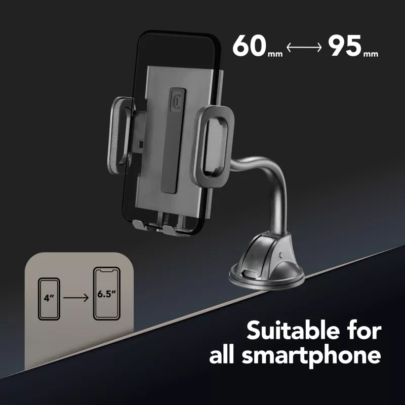 Cellularline Hug Flexi - Universal Car smartphone holder with suction cup fixing