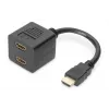 DIGITUS HDMI Y-splitter cable, type A -2xtype A M/F, 20cm passiv, Full HD, gold black