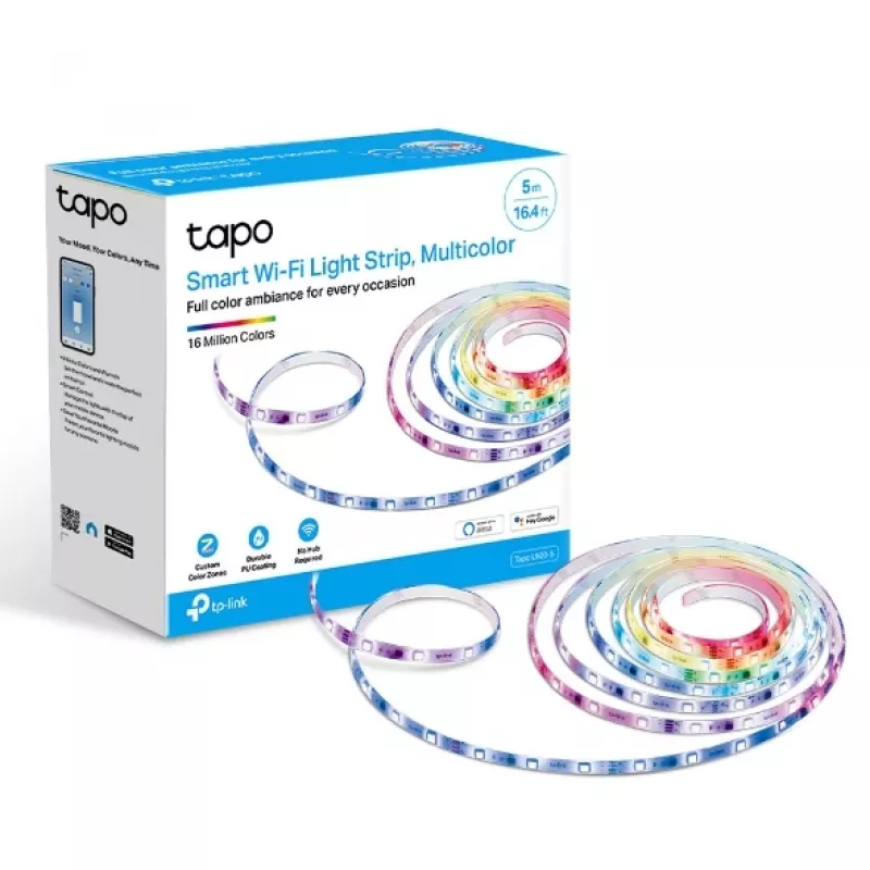 TP-Link Tapo Smart Wi-Fi Light Strip, Multicolor, Universal strip light, Ambience, Orientation, Indoor, Adhesive tape, Multi, LED