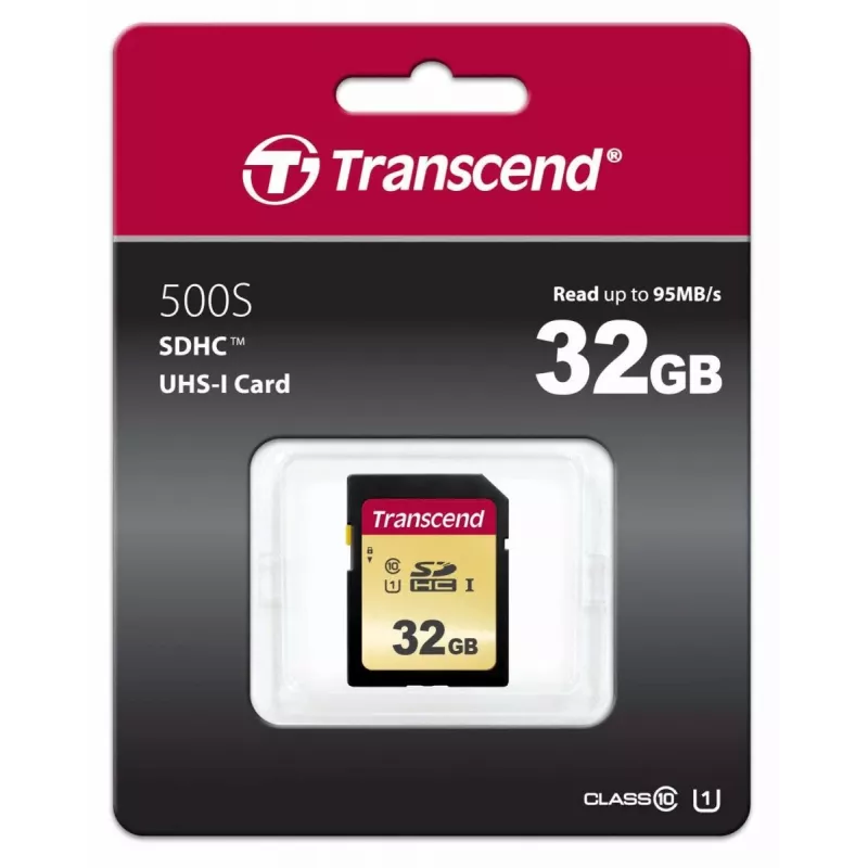 TRANSCEND Sdhc Card 500s 32GB Uhs-i U1 Mlc