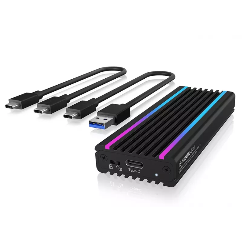 ICY BOX IB-1824ML-C31 SSD enclosure Black M.2