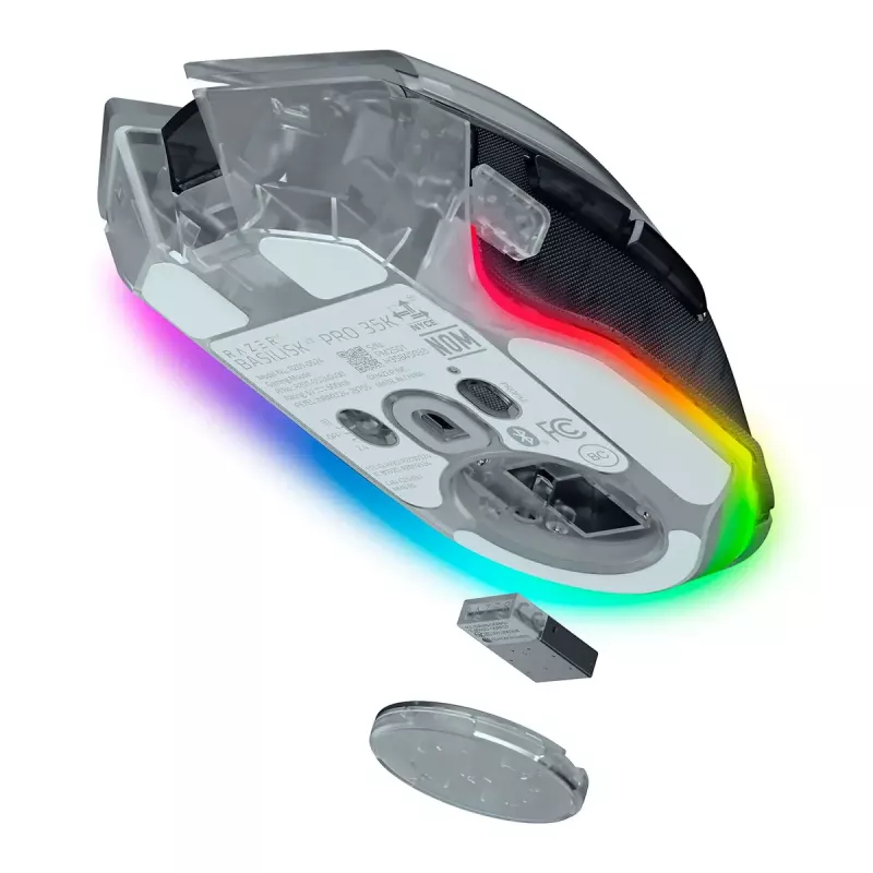 Gaming mouse Razer Basilisk V3 Pro 35K Phantom White Edition — gaming surface optimized for optical and laser mice