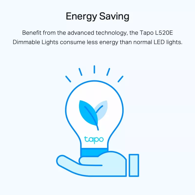 TP-Link Tapo Smart Wi-Fi Light Bulb, Daylight & Dimmable, Smart bulb, Wi-Fi, White, 802.11b, 802.11g, Wi-Fi 4 (802.11n), LED, E27