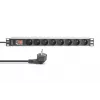 DIGITUS 1U Aluminum PDU, rackmountable, 8x CEE 7/5 rated power: 16A, 4000W, 250VAC 50/60Hz,