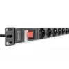 DIGITUS 1U Aluminum PDU, rackmountable, 8x CEE 7/5 rated power: 16A, 4000W, 250VAC 50/60Hz,