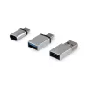Equip USB-C OTG adapter, 3-Pack, USB C, USB C, USB A, USB A, Micro-USB, USB C, Silver