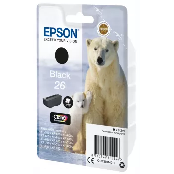 Epson Polar bear Singlepack Black 26 Claria Premium Ink, Standard Yield, Black, Pigment-based ink, 6.2 ml, 1 pc(s), 220 pages