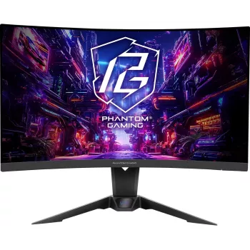 ASROCK Gaming Monitor - Pg27qrt2a - 27in - 2560 X 1440 Qhd - Curved 180hz - Black