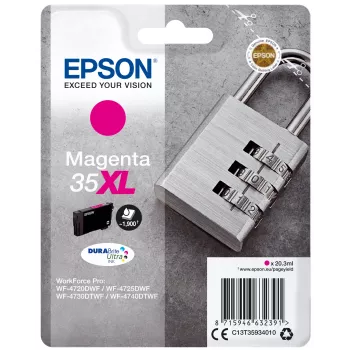 Epson Padlock Singlepack Magenta 35XL DURABrite Ultra Ink, High (XL) Yield, Magenta, Pigment-based ink, 20.3 ml, 1 pc(s), 1900 pages