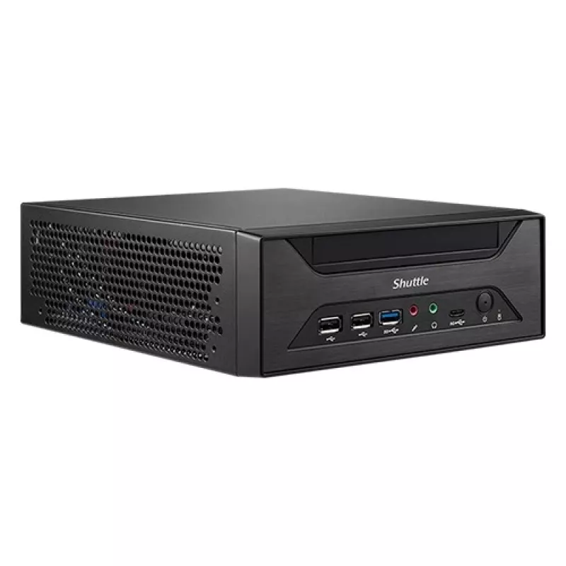 Shuttle XPC slim Barebone XH610 - S1700, Intel H610, 1xDP, 1xHDMI, 1x VGA, 2x COM (RS232), 2x LAN (2.5G and 1G), 1x slim5.25 inch, 2x 3.5 inch, 2x M.2, 24/7 permanent operation