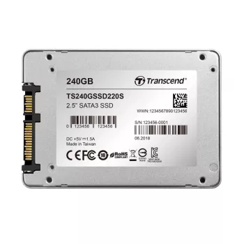 TRANSCEND SSD 220s 240GB 2.5in SATA 6gb/s Tlc Aluminum Casing
