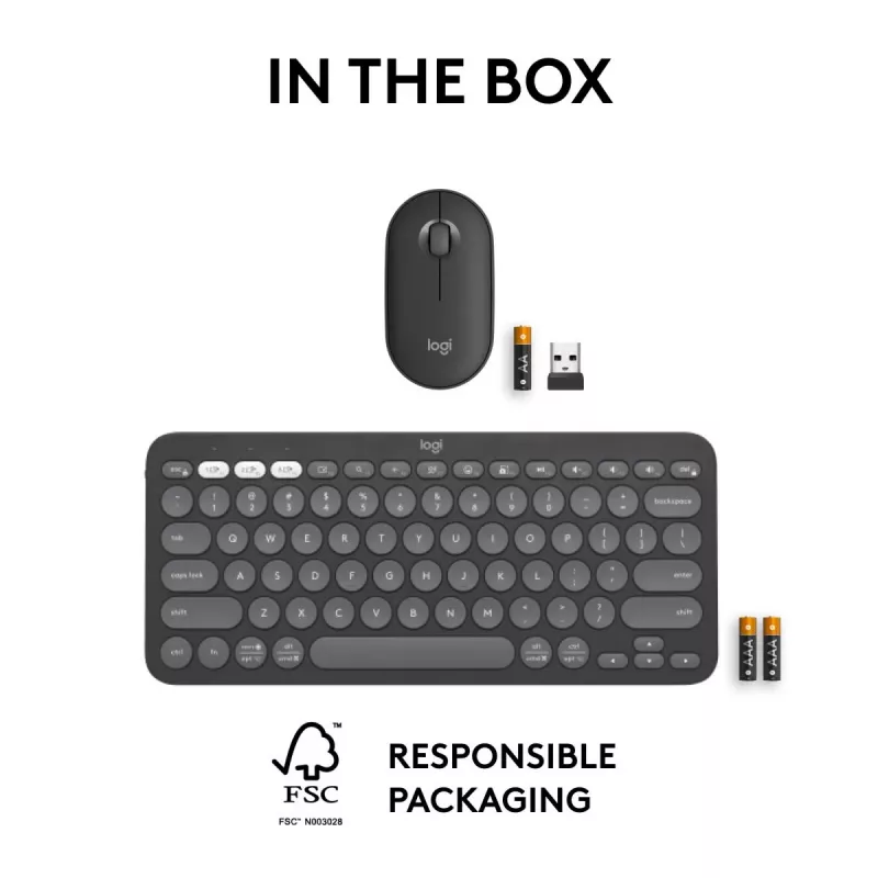 LOGITECH Pebble 2 Combo For Tonal Graphite Qwerty US
