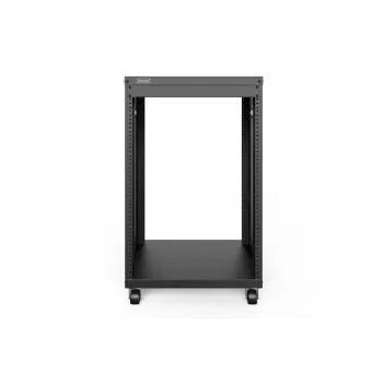DIGITUS 16U AVS Rack 780x507x460mm Threaded Mounting Holes Castors Black