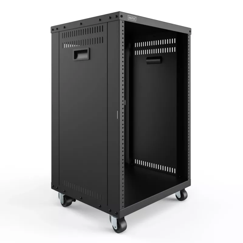 DIGITUS 16U AVS Rack 780x507x460mm Threaded Mounting Holes Castors Black