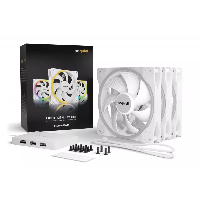 be quiet! Light Wings White | 140mm PWM Triple Pack Computer case Fan 14 cm 3 pc(s)