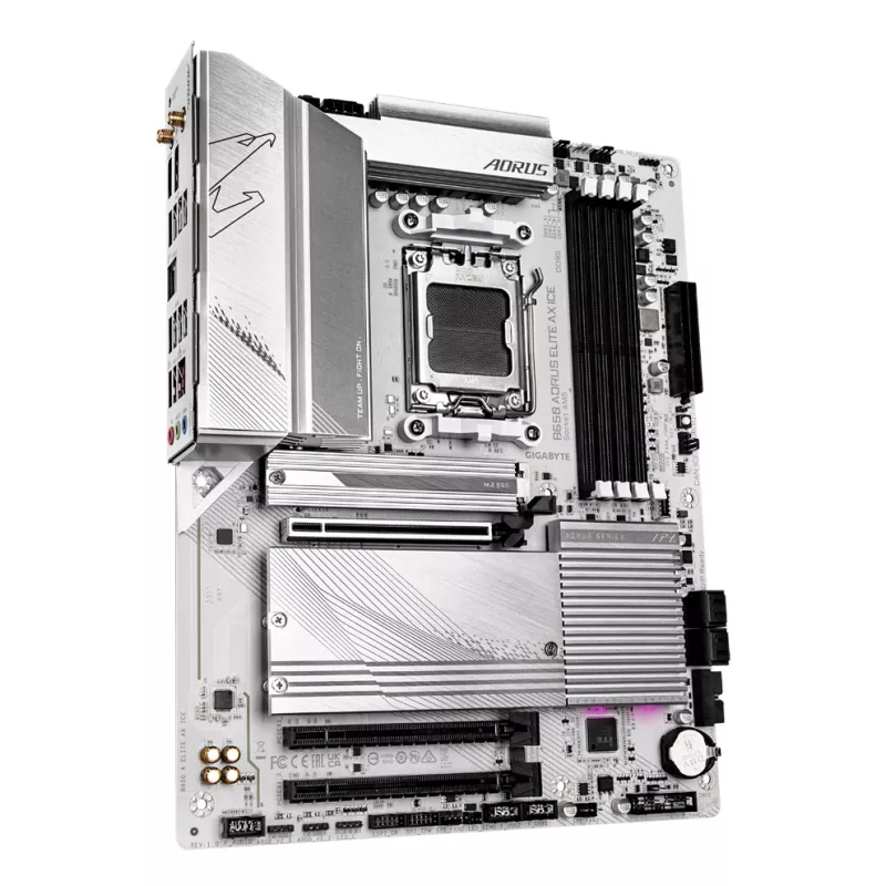 GIGABYTE B650 AORUS ELITE AX ICE Motherboard - Supports AMD Ryzen 9000 CPUs, 12+2+2 Phases Digital VRM, up to 8000MHz DDR5 (OC), 1xPCIe 5.0 + 2xPCIe 4.0 M.2, Wi-Fi 6E, 2.5GbE LAN, USB 3.2 Gen 2x2