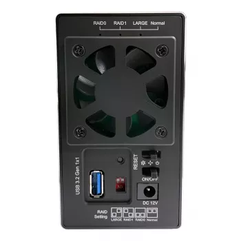 LC-POWER Lc-35u3-rid-2, Externl 2-by 3.5 St Hrd Drive Enclosure With Rid, Luminium, Blck