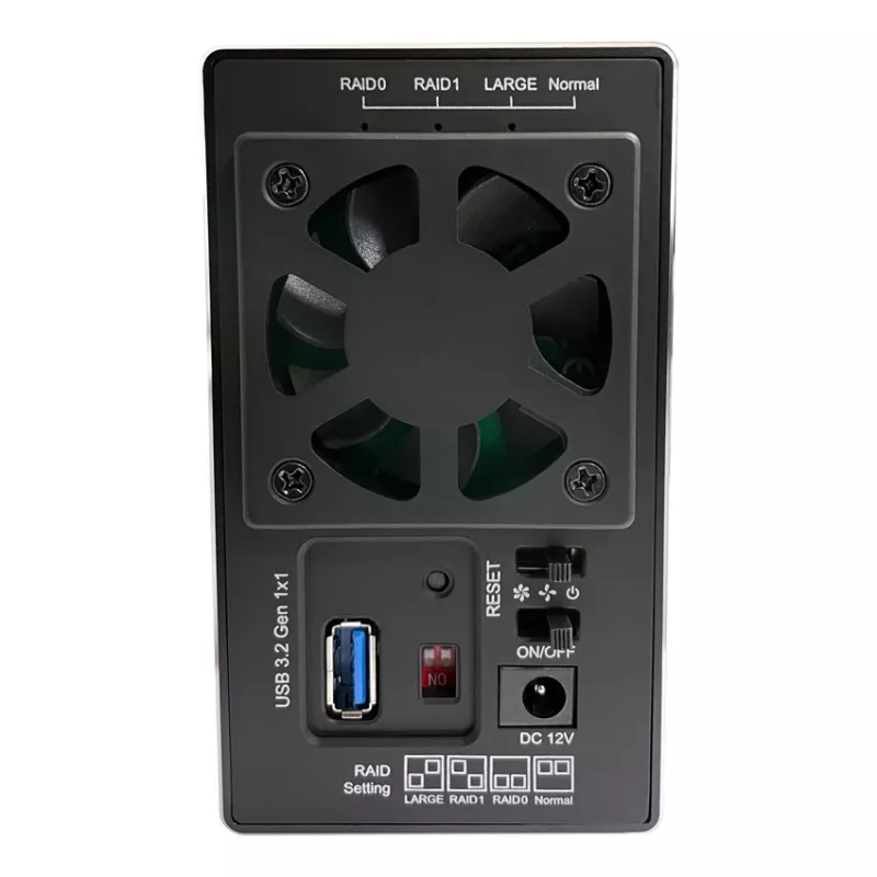 LC-POWER Lc-35u3-rid-2, Externl 2-by 3.5 St Hrd Drive Enclosure With Rid, Luminium, Blck