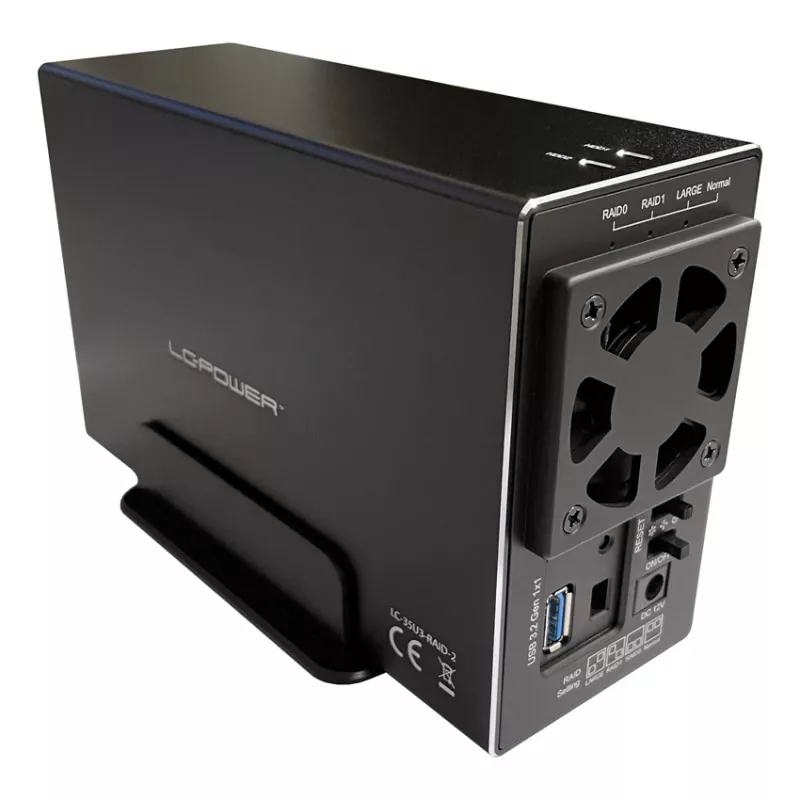 LC-POWER Lc-35u3-rid-2, Externl 2-by 3.5 St Hrd Drive Enclosure With Rid, Luminium, Blck