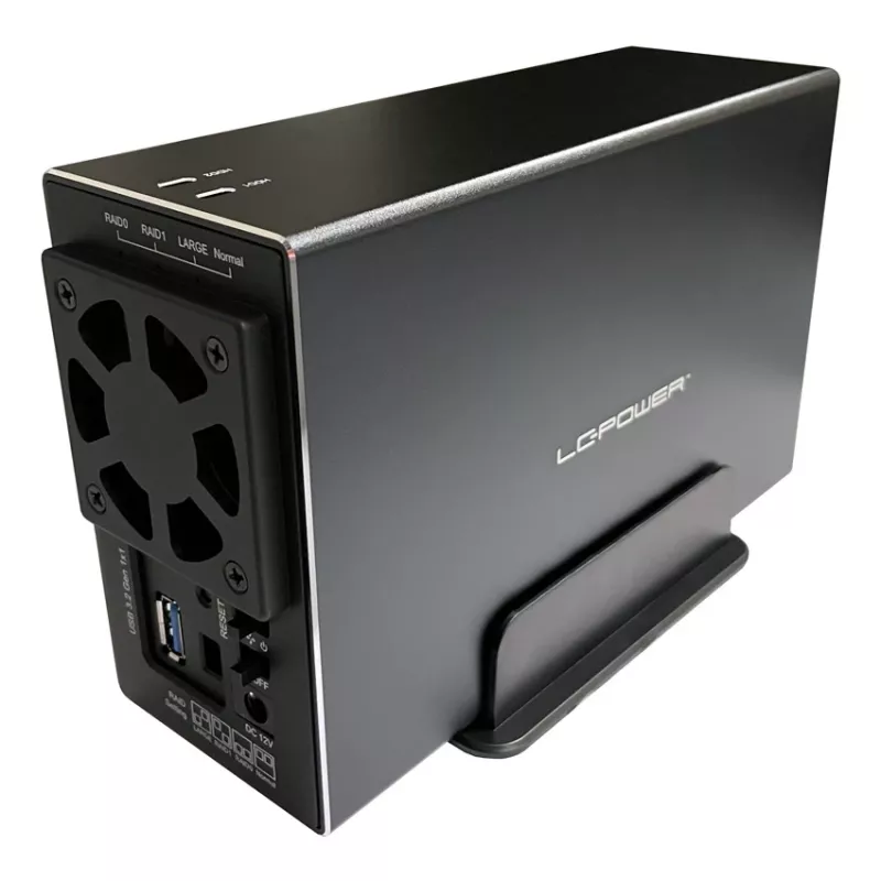LC-POWER Lc-35u3-rid-2, Externl 2-by 3.5 St Hrd Drive Enclosure With Rid, Luminium, Blck