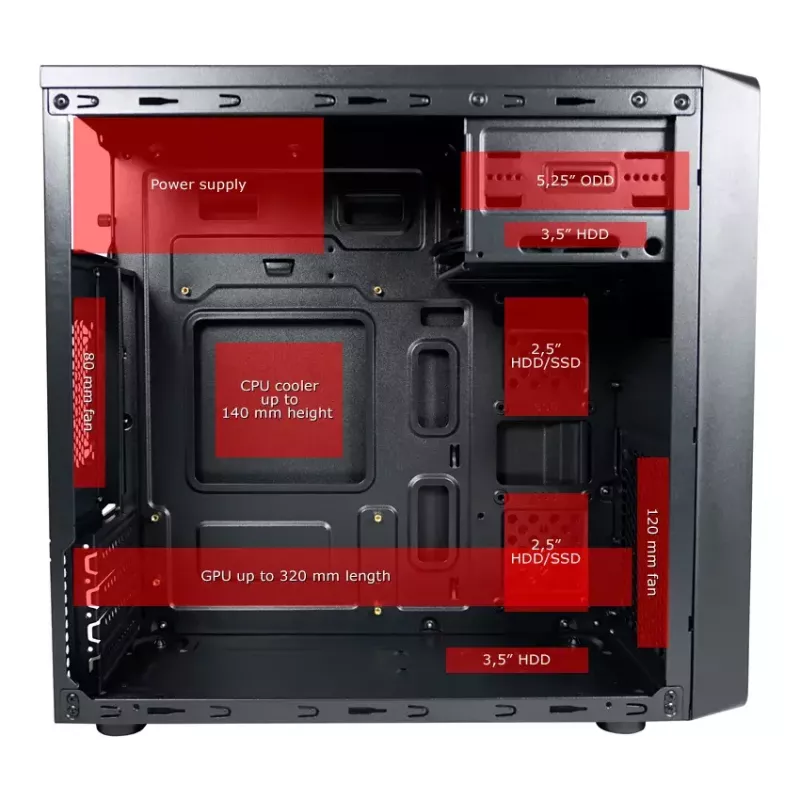 Computer case LC-Power LC-2017MB-ON Micro Tower Black