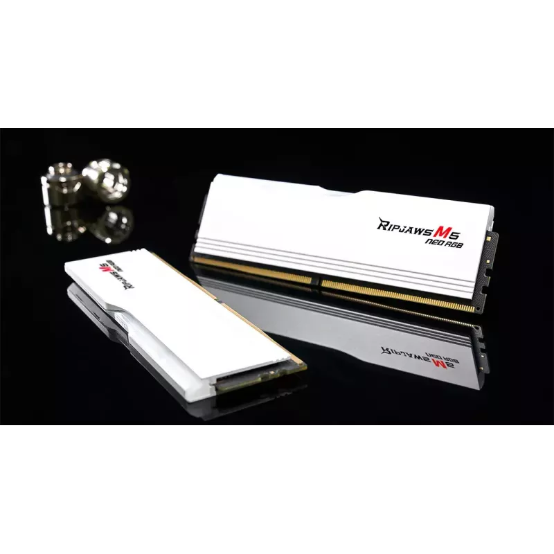 DIMM 32 GB DDR5-6000 (2x 16 GB) Dual-Kit, Arbeitsspeicher weiß, F5-6000J3636F16GX2-RM5NRW, Ripjaws M5 Neo RGB, AMD EXPO