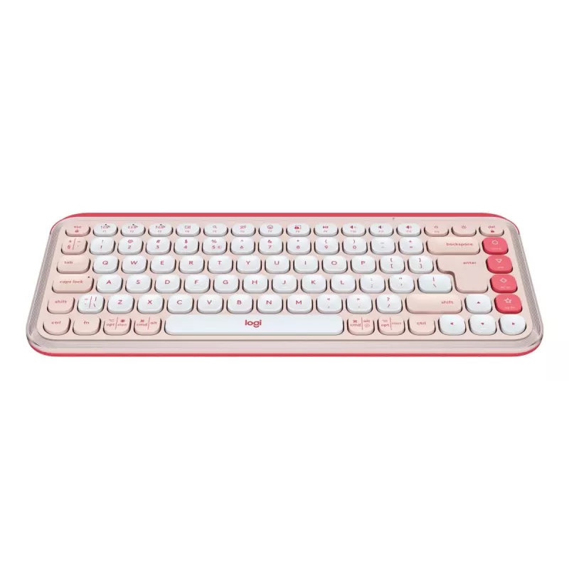 LOGITECH Wireless Keyboard - Pop Icon Keys - Rose & Off White Qwerty Uk