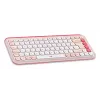 LOGITECH Wireless Keyboard - Pop Icon Keys - Rose & Off White Qwerty Uk