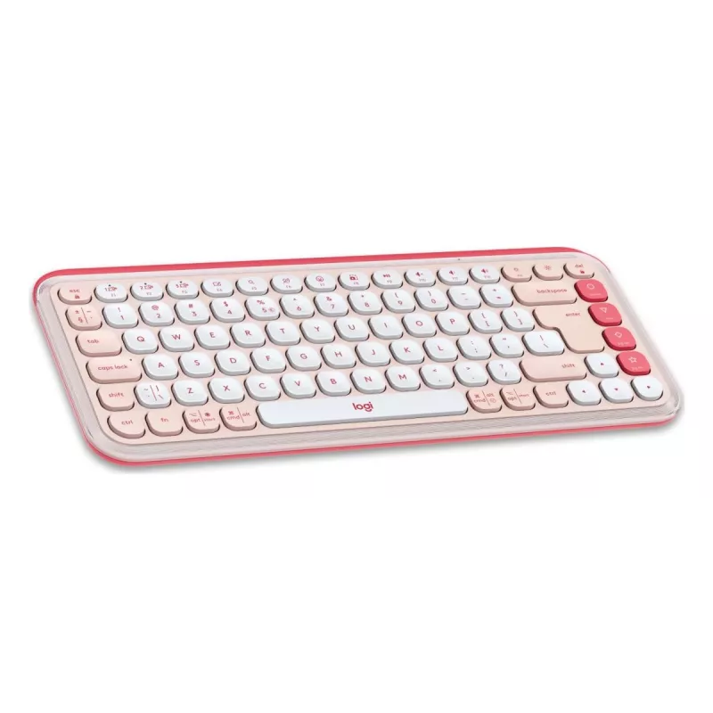 LOGITECH Wireless Keyboard - Pop Icon Keys - Rose & Off White Qwerty Uk