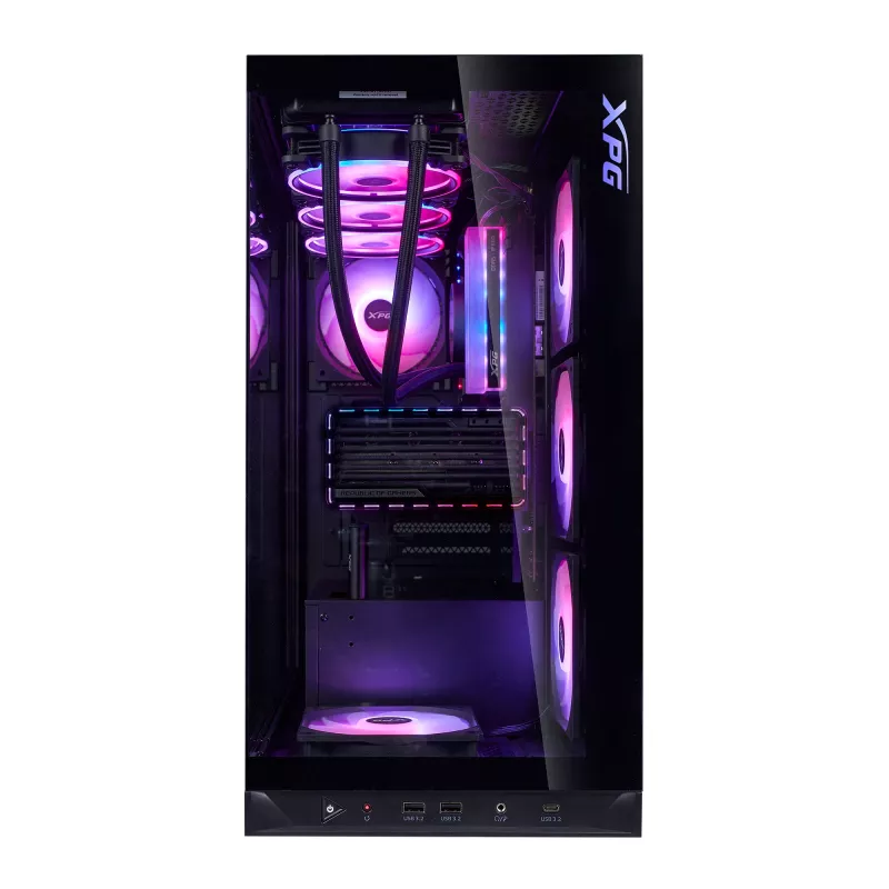 XPG INVADER X BTF MID-TOWER-CASE Black, Midi Tower, PC, Black, ATX, micro ATX, Mini-ATX, SPCC, Tempered glass, 17.5 cm