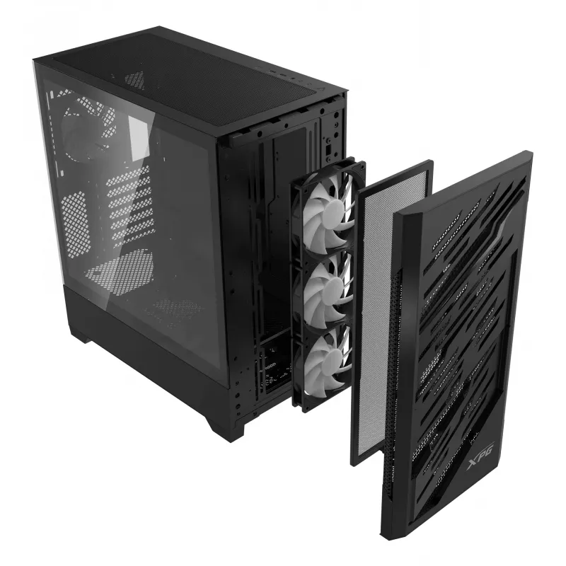 XPG STARKER AIR BTF Mid-Tower Black, Midi Tower, PC, Black, ATX, EATX, micro ATX, Mini-ITX, SPCC, Tempered glass, Gaming