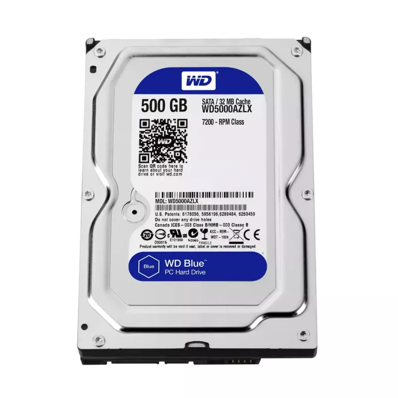 WESTERN DIGITAL Hard Drive - Wd Blue WD5000AZLX - 500GB - SATA 3.5in - 7200rpm - 32MB Buffer