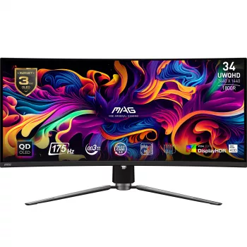 MSI MAG 341CQPDE QD-OLED computer monitor 86.4 cm (34 inch) 3440 x 1440 pixels UltraWide Quad HD Black