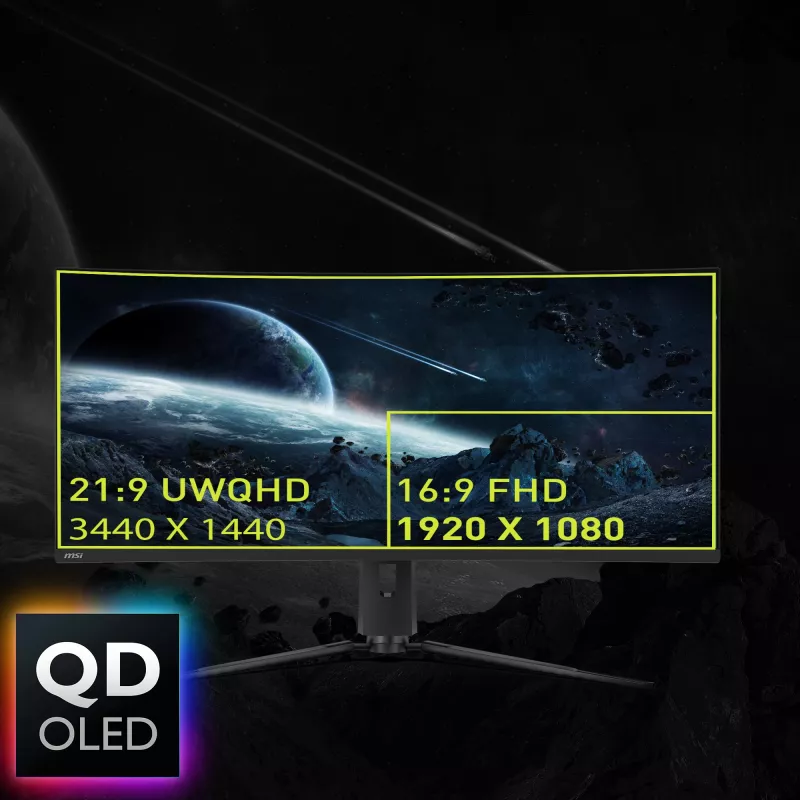 MSI MAG 341CQPDE QD-OLED computer monitor 86.4 cm (34 inch) 3440 x 1440 pixels UltraWide Quad HD Black