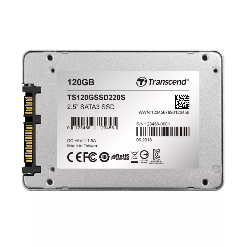 TRANSCEND SSD 220s 120GB 2.5in SATA 6gb/s Tlc Aluminum Casing