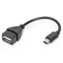 DIGITUS USB 2.0 adapter cable, OTG, type mini B - A M/F, 20cm USB 2.0 conform Black