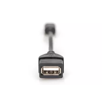 DIGITUS USB 2.0 adapter cable, OTG, type mini B - A M/F, 20cm USB 2.0 conform Black