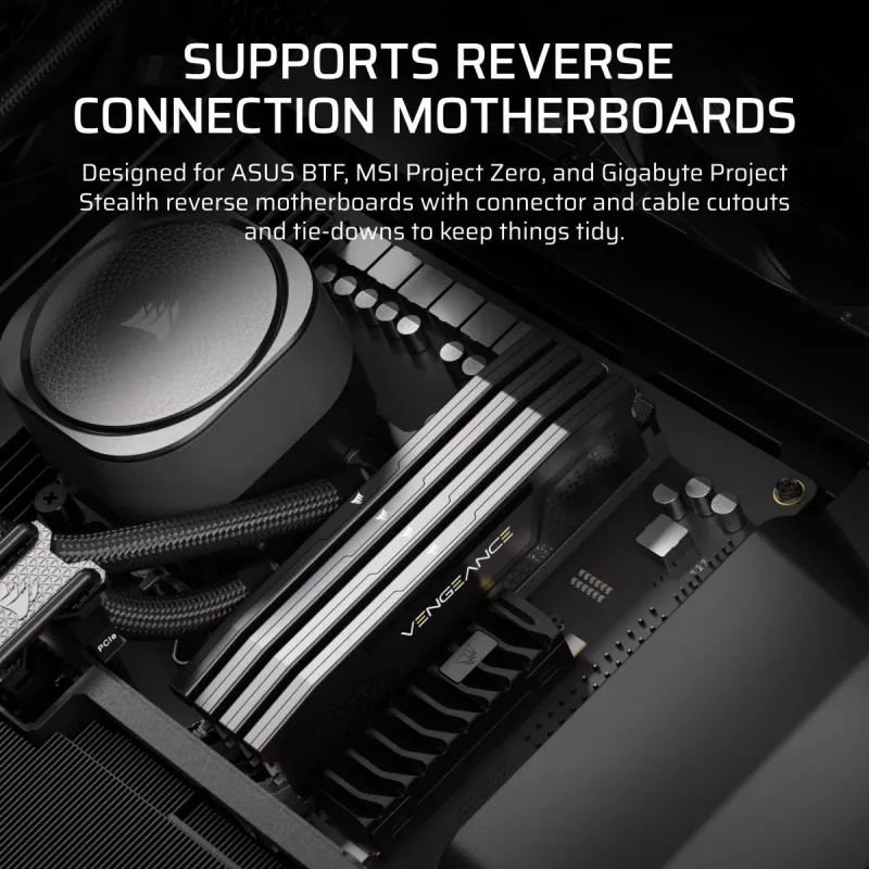 PC Case CORSAIR FRAME 5000D RS ARGB Midi Tower Black — ATX, supports 3x140mm front fans, 2.5/3.5 inch drives