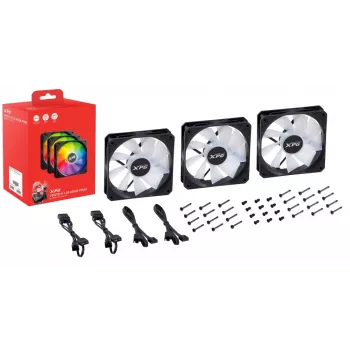XPG VENTO 120 ARGB PWM (pack of 3) Black, Fan, 12 cm, 300 RPM, 1650 RPM, Black