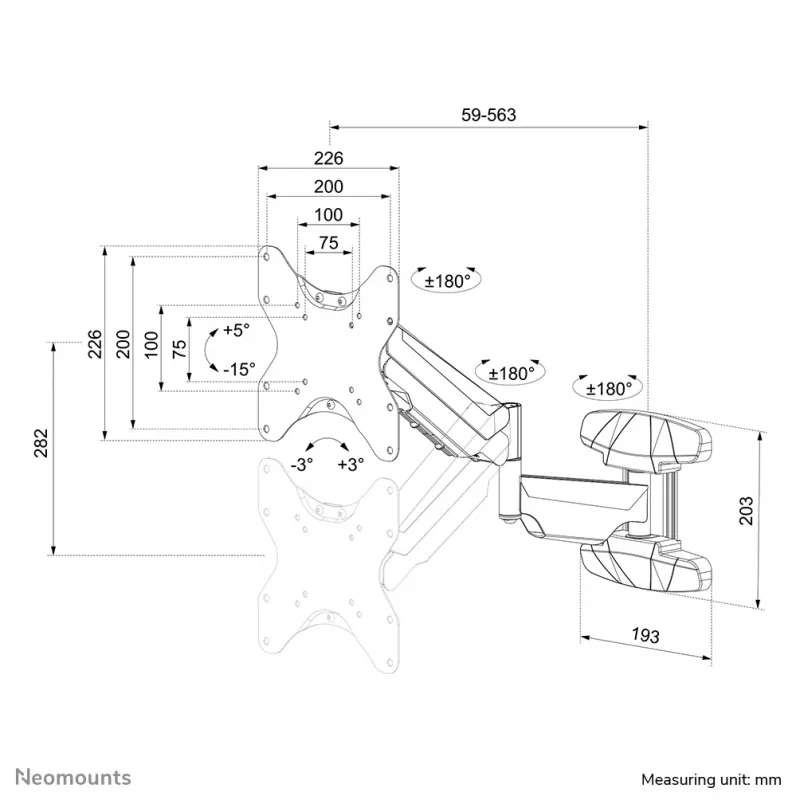 Neomounts TV Wall Mount WL70-550BL12 23-42 inch 30 kg Black